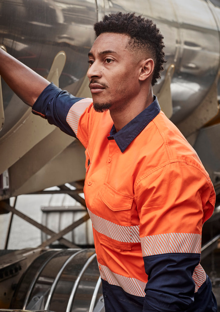 Men's Rugged Cooling Hi Vis Segmented Tape Long Sleeve Shirt