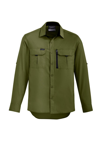 Syzmik Men's Outdoor Long Sleeve Shirt - Army