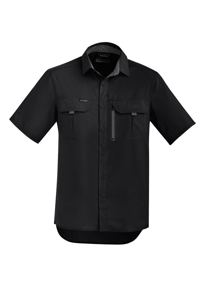 Syzmik Men's Outdoor Short Sleeve Shirt - Black