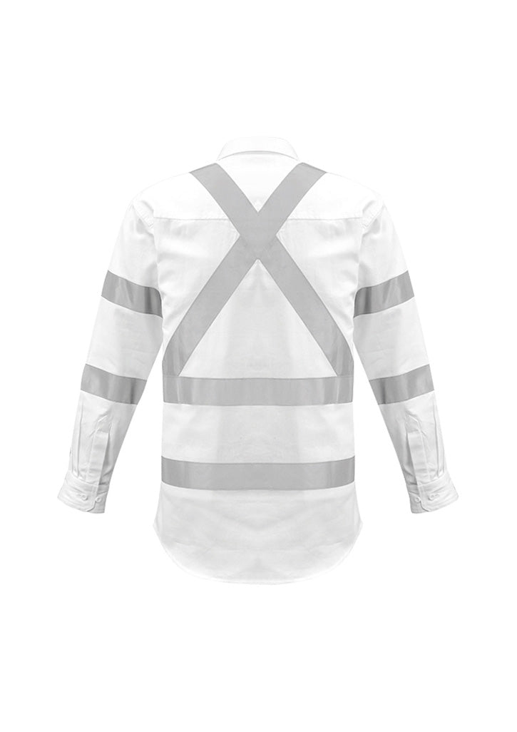 Syzmik Men's Bio Motion X Back Taped Long Sleeve Shirt - White