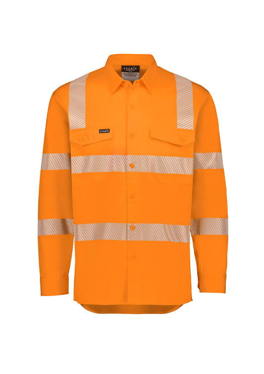 Syzmik Men's VIC Rail Shirt - Segmented Tape - Vic Rail Orange