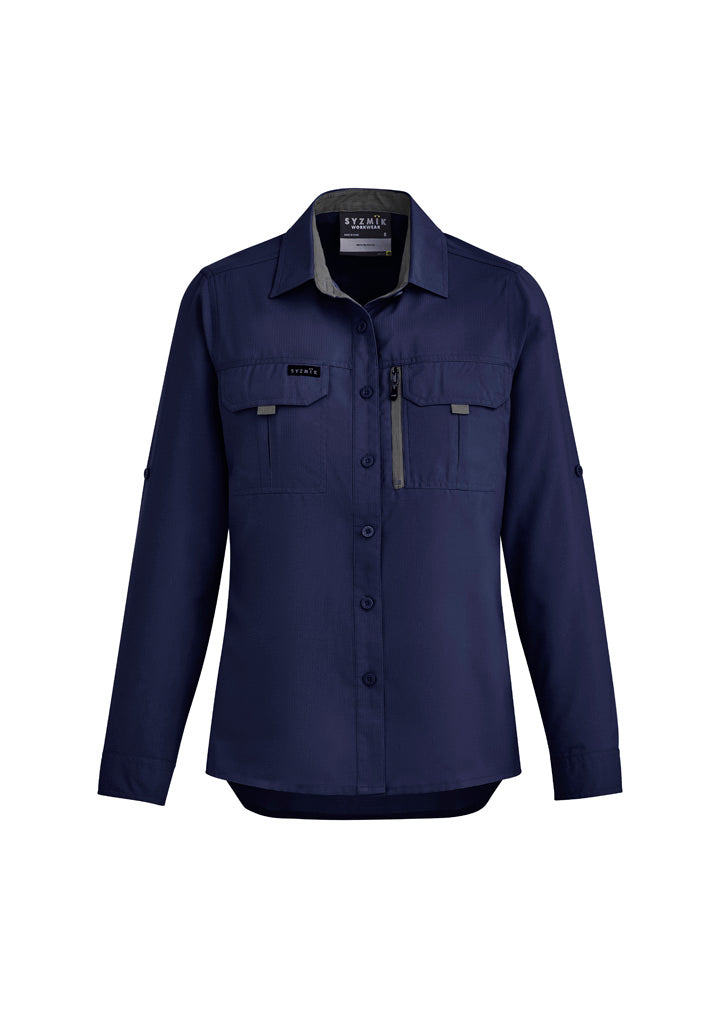 Syzmik Women's Outdoor Long Sleeve Shirt - Navy