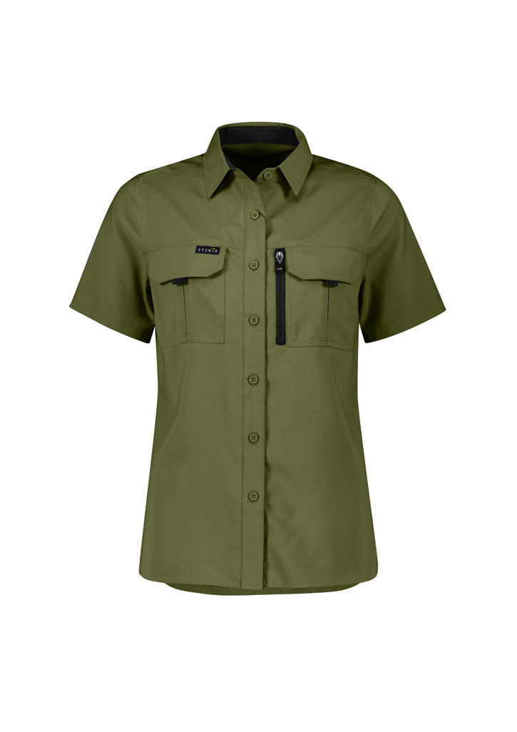 Syzmik Women's Outdoor Short Sleeve Shirt - Army