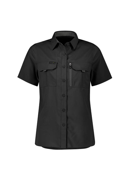 Syzmik Women's Outdoor Short Sleeve Shirt - Black