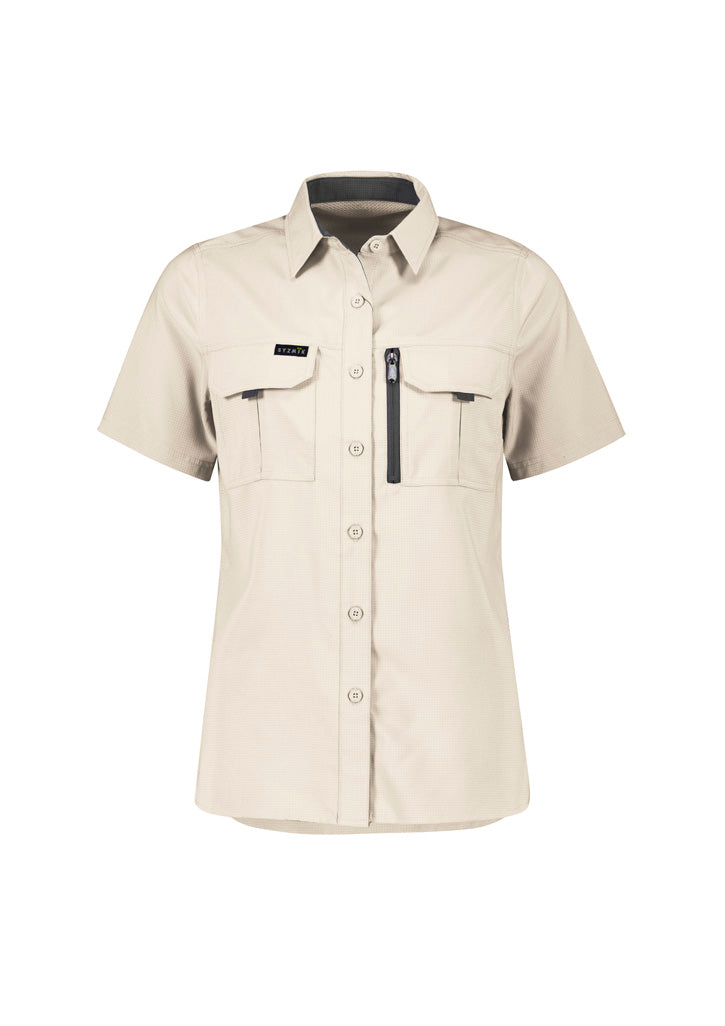 Syzmik Women's Outdoor Short Sleeve Shirt - Sand