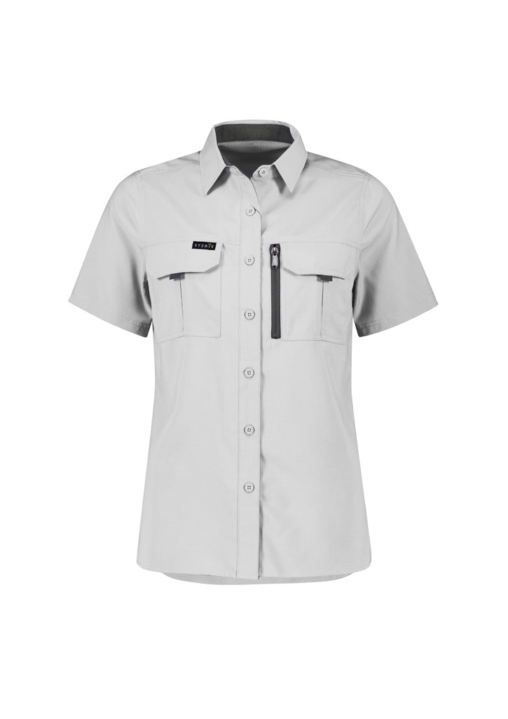 Syzmik Women's Outdoor Short Sleeve Shirt - Stone