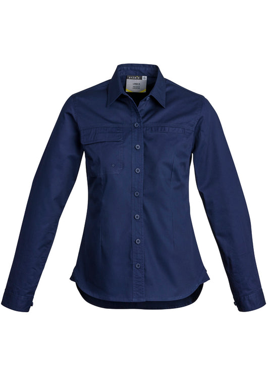 Syzmik Women's Lightweight Tradie Long Sleeve Shirt - Blue