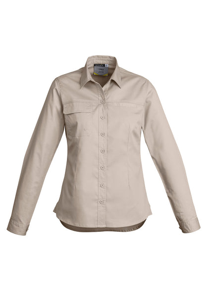 Syzmik Women's Lightweight Tradie Long Sleeve Shirt - Sand