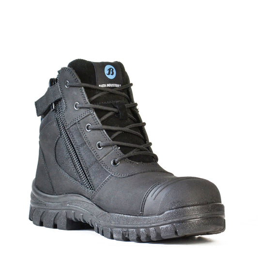 ZIPPY- BLACK ZIP SIDED SAFETY BOOT