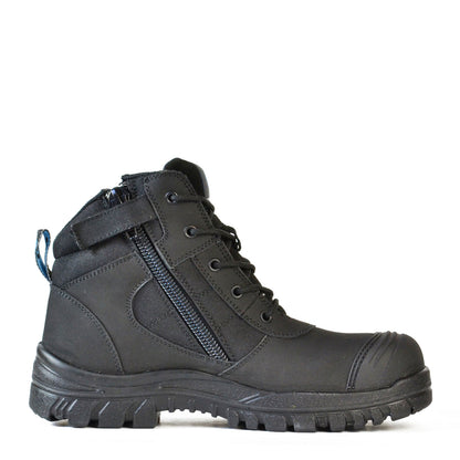 ZIPPY- BLACK ZIP SIDED SAFETY BOOT