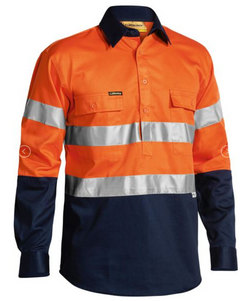 Taped Hi Vis Closed Front Drill Shirt