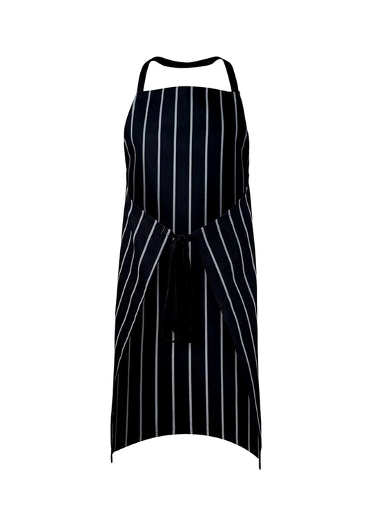Chefscraft CA005 Full Bib Cafe Stripe Apron in Black/White