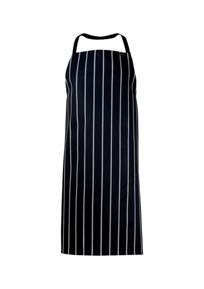 Chefscraft CA005 Full Bib Cafe Stripe Apron in Black/White, Navy / White