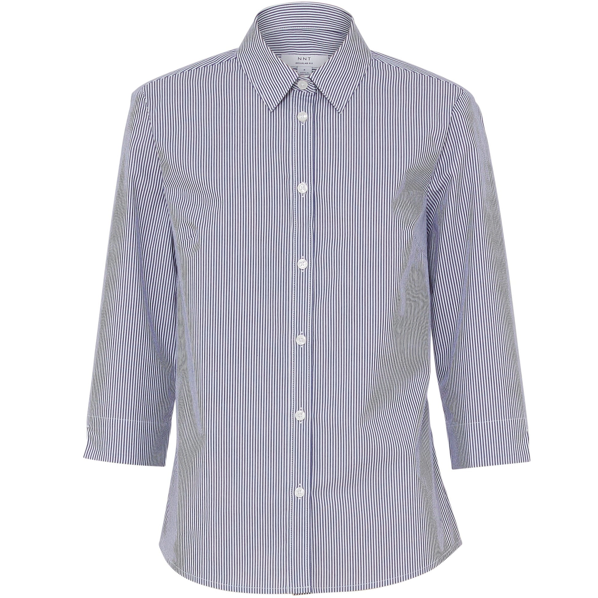 NNT CATUKV Avignon Fine Block Stripe Stretch 3/4 Sleeve Shirt