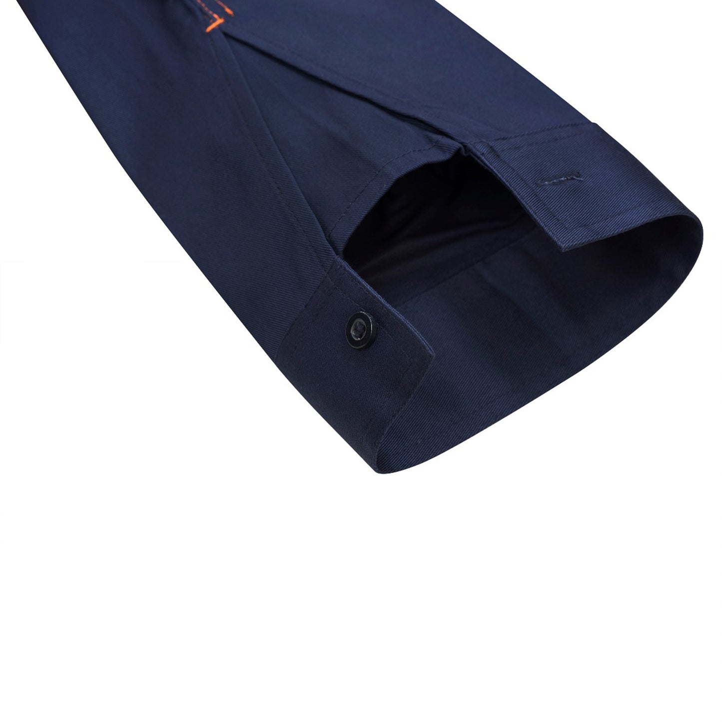 Workcraft WS6032 Mens Lightweight Hi Vis Closed Front Vented Cotton Drill Reflective Shirt With Semi Gusset Sleeves in Yellow/Navy, Orange/Navy