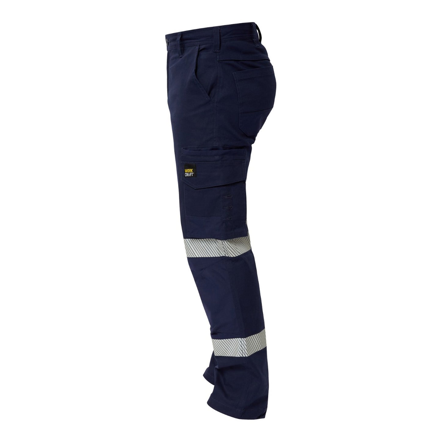 Workcraft WP4019 Mens Stretch Cargo Pants With Segmented Tape in Navy