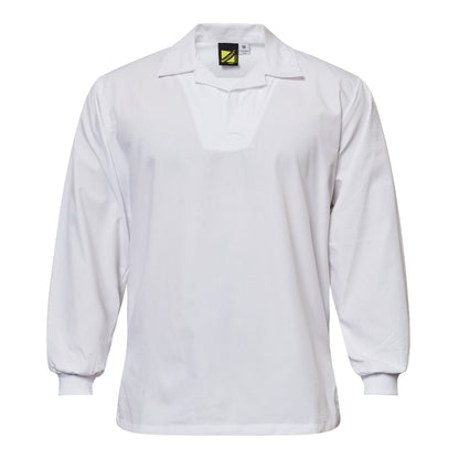 Workcraft WS3015 Long Sleeve Food Industry Jacshirt With Modesty Neck Insert in White