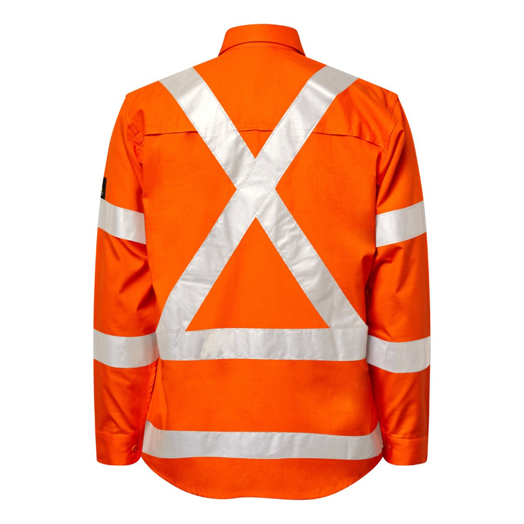 Workcraft WS6035 Mens Hi Vis NSW Reflective Rail Ripstop Shirt in Orange