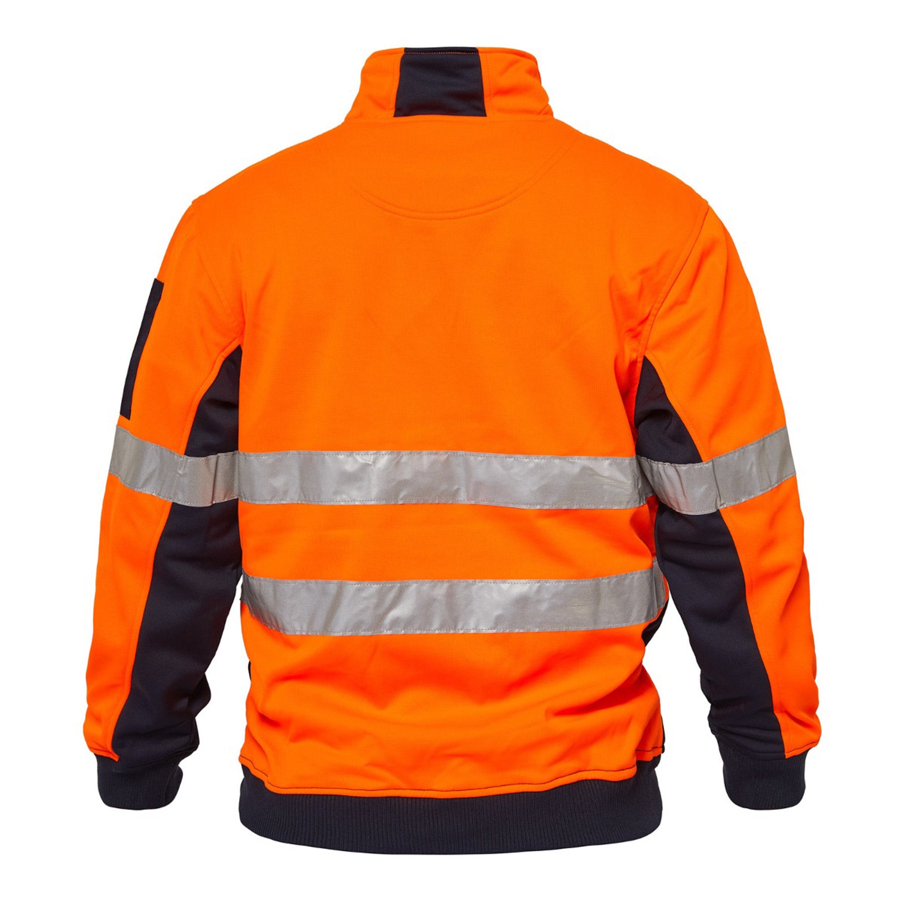 Workcraft WT8013 Hi Vis Half Zip Reflective Pullover in Orange/Navy