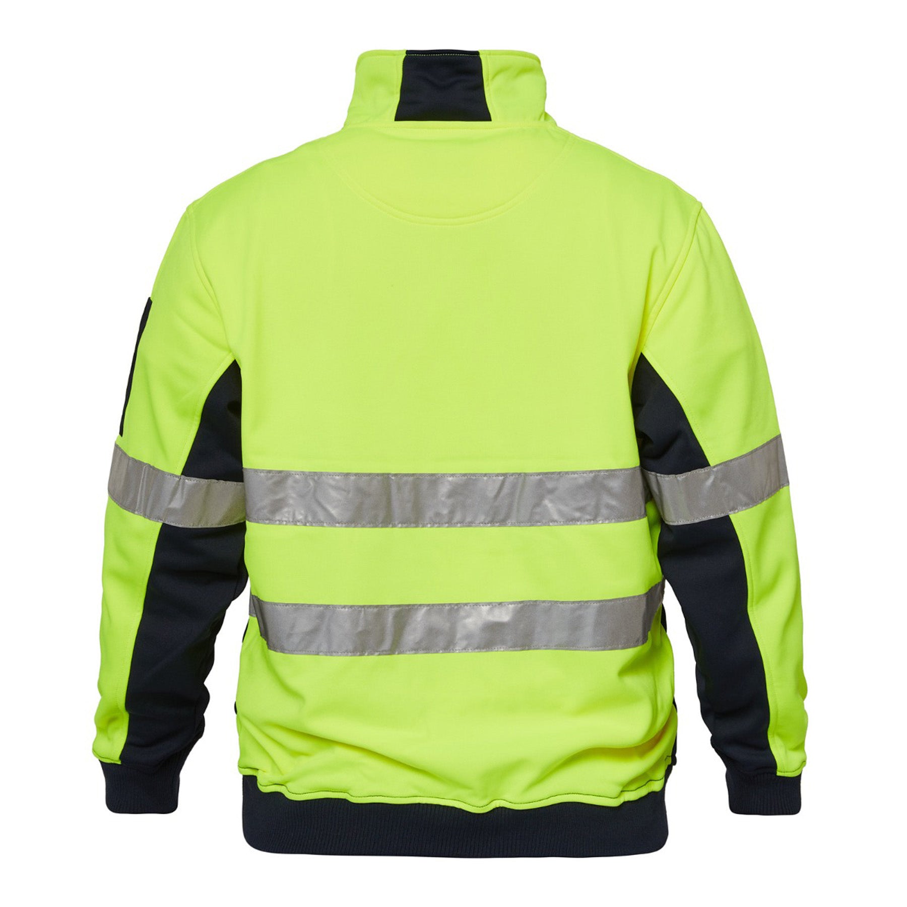 Workcraft WT8013 Hi Vis Half Zip Reflective Pullover in Yellow/Navy