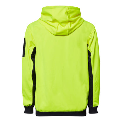 Workcraft WT8017 Hi Vis Full Zip Hoodie in Yellow/Navy