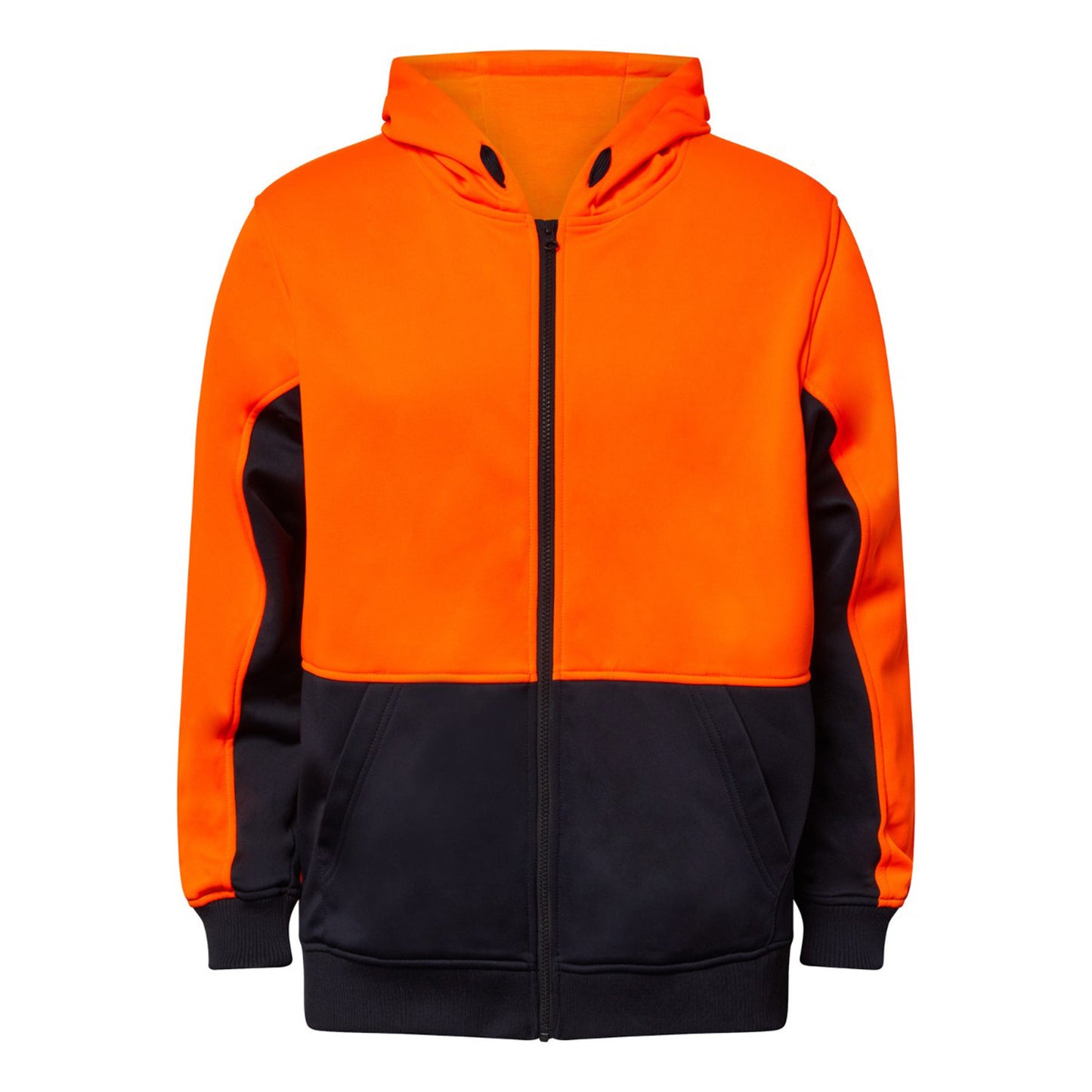 Workcraft WT8017 Hi Vis Full Zip Hoodie in Orange/Navy