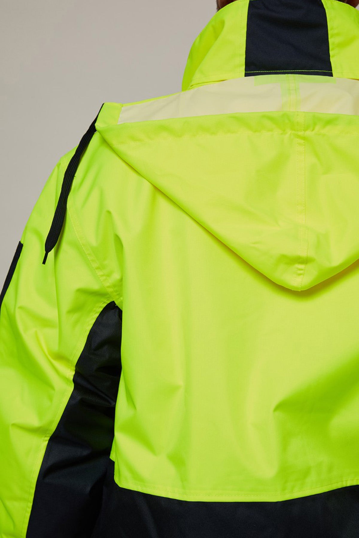 Workcraft WW9012 Hi Vis Modern Bomber Jacket in Yellow/Navy