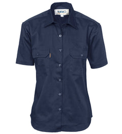 Ladies Cotton Drill Short Sleeve Work Shirt