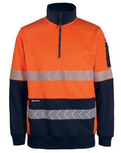 Hi Vis 330g 1/2 Zip Segmented Tape Fleece