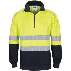 HiVis 1/2 Zip Fleecy with Hoop Pattern CSR Reflective Tape