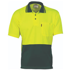 Mens HiVis Two Tone Cool Breathe Short Sleeve Polo