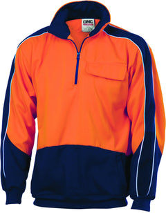 HiVis Two Tone 1/2 Zip Hi-Neck Panel Fleecy Windcheater