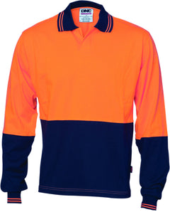 Hivis Cool Breeze Cotton Jersey Food Industry Long Sleeve Polo