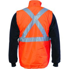 HiVis Cross Back D/N "4 in 1" Zip Off Sleeve Reversible Vest