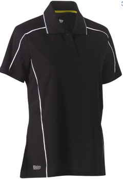 Womens Cool Mesh Polo With Reflective Piping