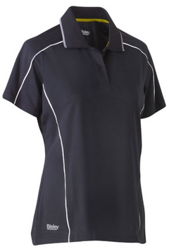 Womens Cool Mesh Polo With Reflective Piping