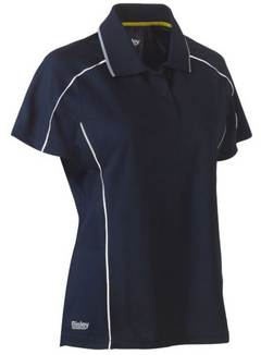 Womens Cool Mesh Polo With Reflective Piping