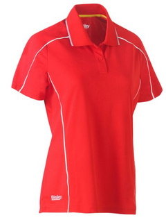 Womens Cool Mesh Polo With Reflective Piping