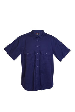 Mens Short Sleeve Cotton Drill Work Shirt