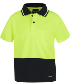 Kids Hi Vis Non Cuff Traditional Polo