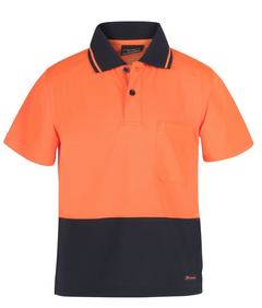 Kids Hi Vis Non Cuff Traditional Polo